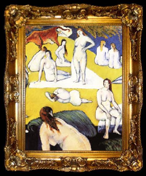 framed  Emile Bernard Bathers with Red Cow, ta009-2